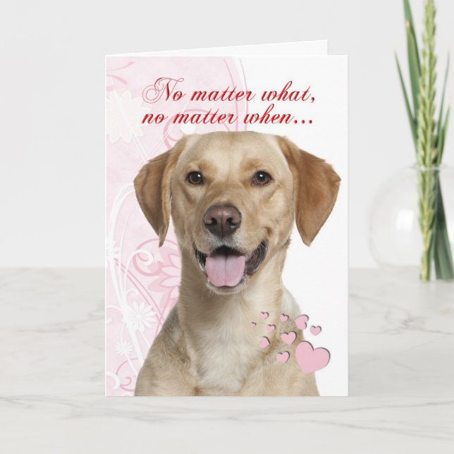Gelbe Labrador Valentine Feiertagskarte (Vorderseite)