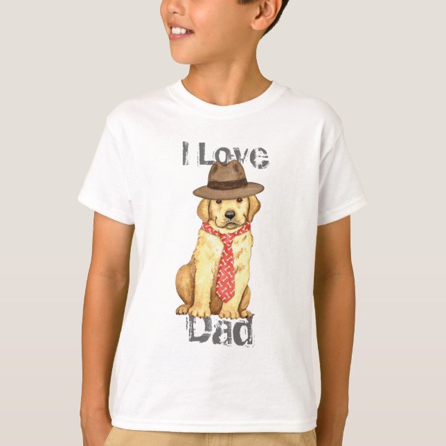 Gelbe Labrador Vater T-Shirt (Vorderseite)