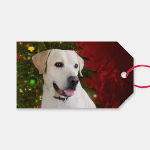 Gelbe Labrador Weihnachten Geschenkanhänger