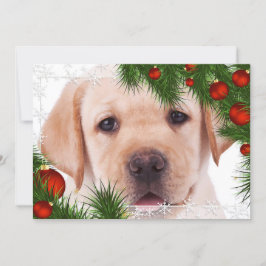 Gelbe Labrador Weihnachtskarte - Niedlicher Hund W Feiertagskarte