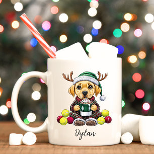 Gelbe Labrador Welpe Personalisiert Weihnachten Ta Kaffeetasse