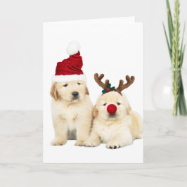 GELBE LABRADOR-WELPEN WEIHNACHTSKARTE KARTE