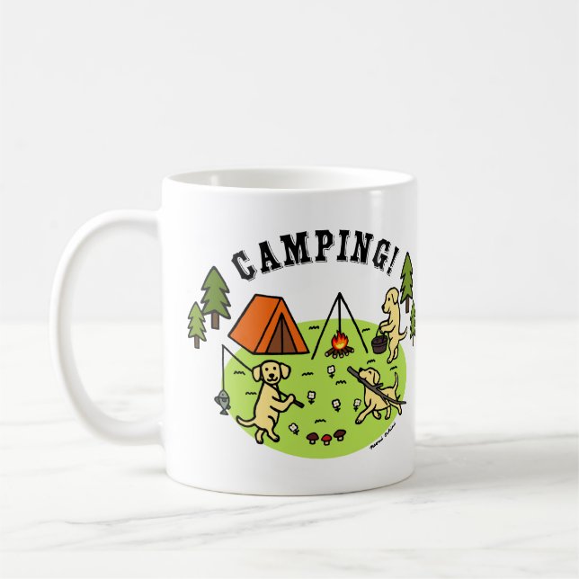 Gelbe Labradors-Camping-Tasse Tasse (Links)
