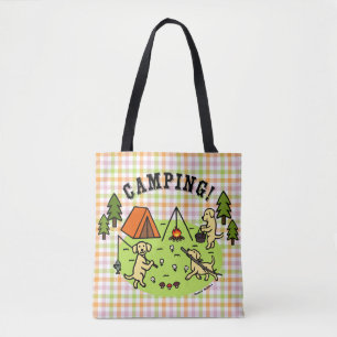 Gelbe Labradors Campings-Tasche kariert
