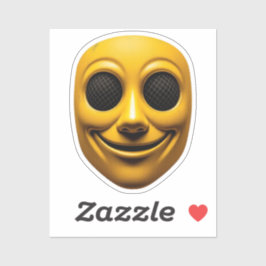 Gelbe Lächelmaske Aufkleber