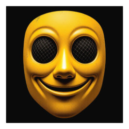 Gelbe Lächelmaske Fotodruck