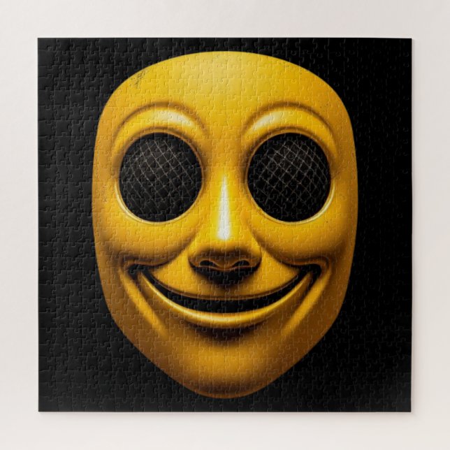 Gelbe Lächelmaske Puzzle (Vertikal)