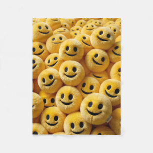 Gelbe lächelnde Gesichts-Kissen Emoji-Muster Spaß Fleecedecke