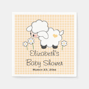 Gelbe Lamm-Geschlechts-Person-Babyparty Serviette