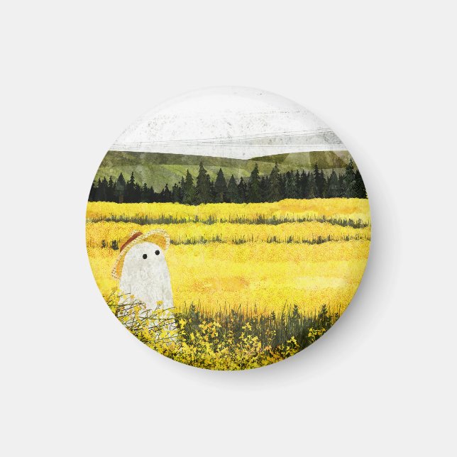 Gelbe Landschaft Magnet (Vorne)