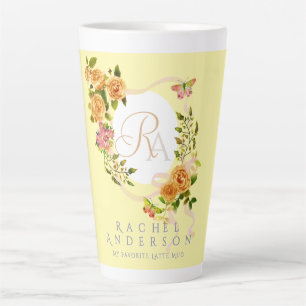 Gelbe Latte Tasse aus der Rose-Multiband-Chic-Gelb