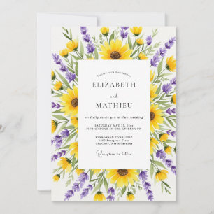 Gelbe Lavendel-Botanische Hochzeit Einladung