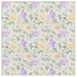 Gelbe Lavendel Rose mit wei&#223;em Hintergrund Stoff