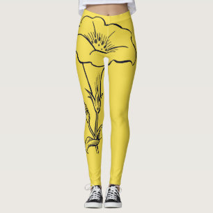 GELBE LEGGINGS MIT BLUME