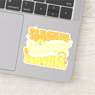 Gelbe Lehrerin Lehrerin Retro Vinyl Sticker