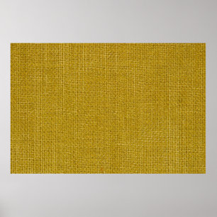 Gelbe Leinenstruktur in der Nähe Foto Hintergrund. Poster