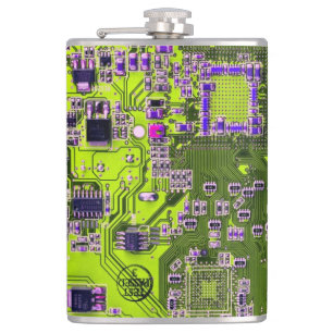 Gelbe Leiterkarte der gedruckten Leiterplatte Flachmann