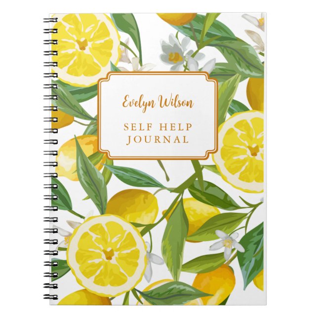 Gelbe Lemon Grove Bright Summer Personalisiert Nam Notizblock (Vorderseite)