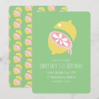 Gelbe Lemon mit Herz Sweet Birthday