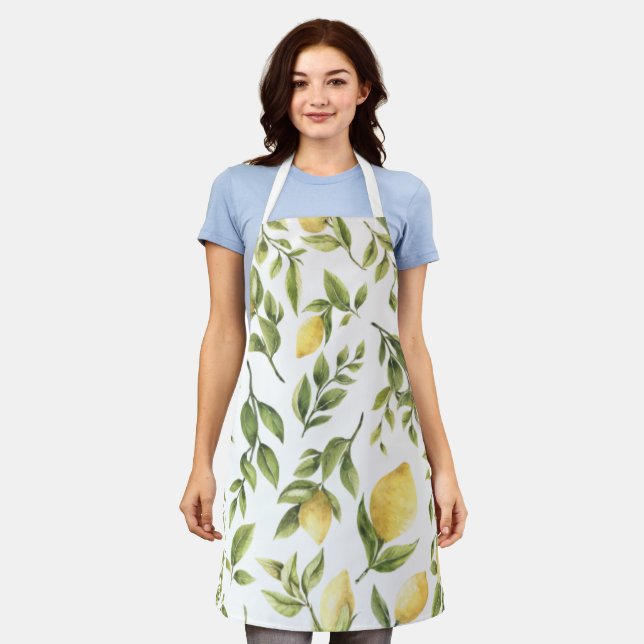 Gelbe Lemon Sorrento Mediterranes Brautparty Schürze (Getragen)