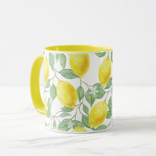 Gelbe Lemon-Tasse Tasse (Vorderseite Links)