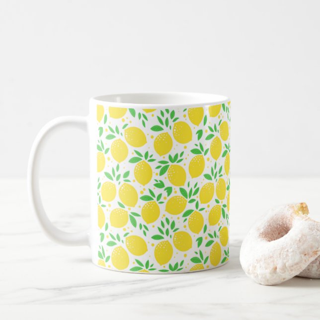 Gelbe Lemonen-Tasse Kaffeetasse (Mit Donut)