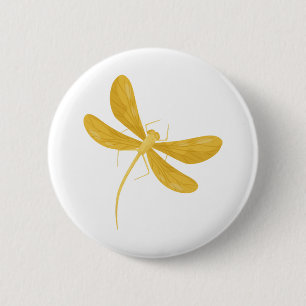 Gelbe Libelle Button