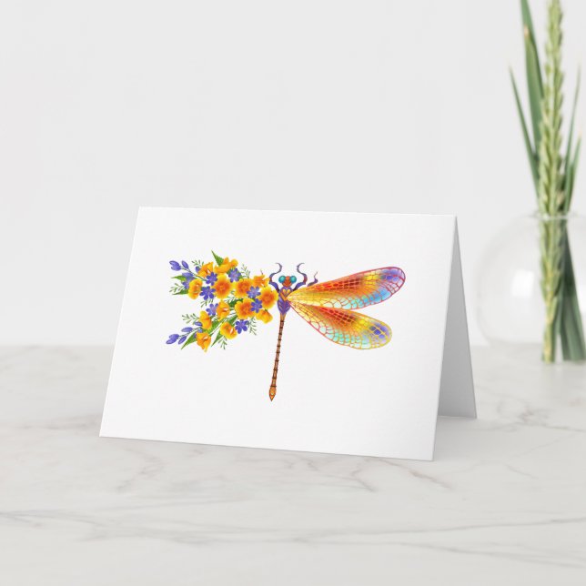 Gelbe Libelle Dankeskarte (Vorderseite)
