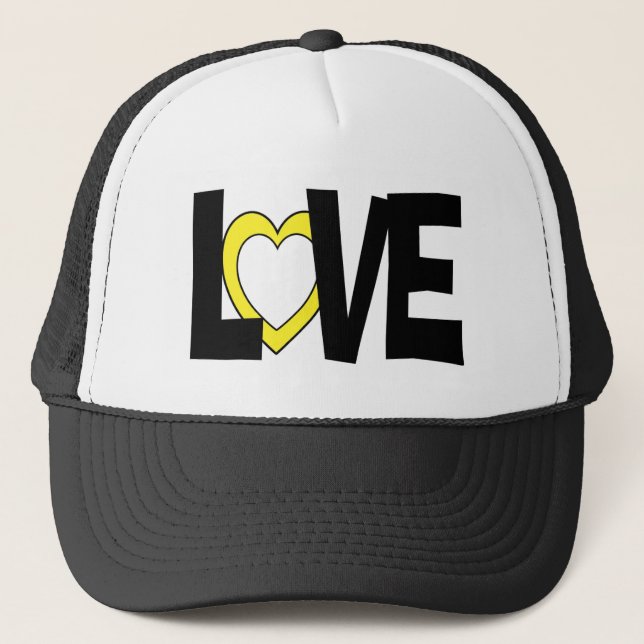 Gelbe Liebe Truckerkappe (Vorderseite)