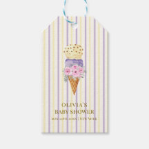 Gelbe Lila Blume Scoop Ice Cream Baby Dusche