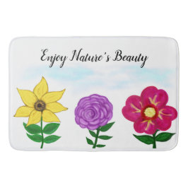 Gelbe Lila Fuchsia-Blume Badematte