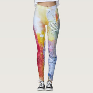 Gelbe lila orange leggings