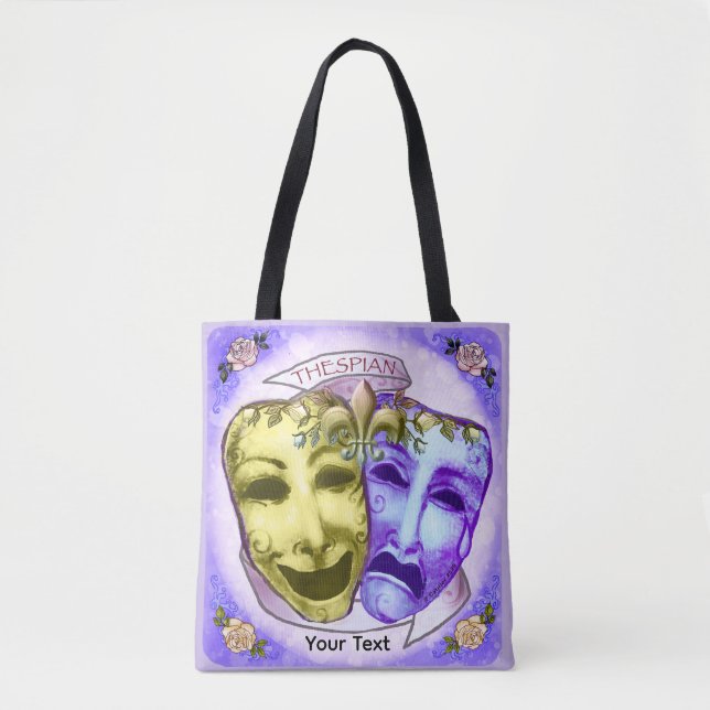 Gelbe Lila Schauspielermasken (Vorderseite)