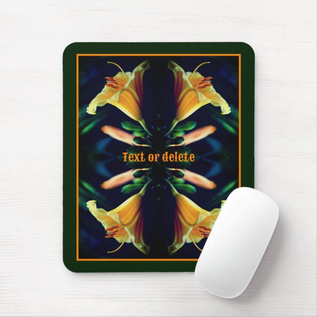 Gelbe Lilie Blume Abstrakt Personalisiert Mousepad (Mit Mouse)