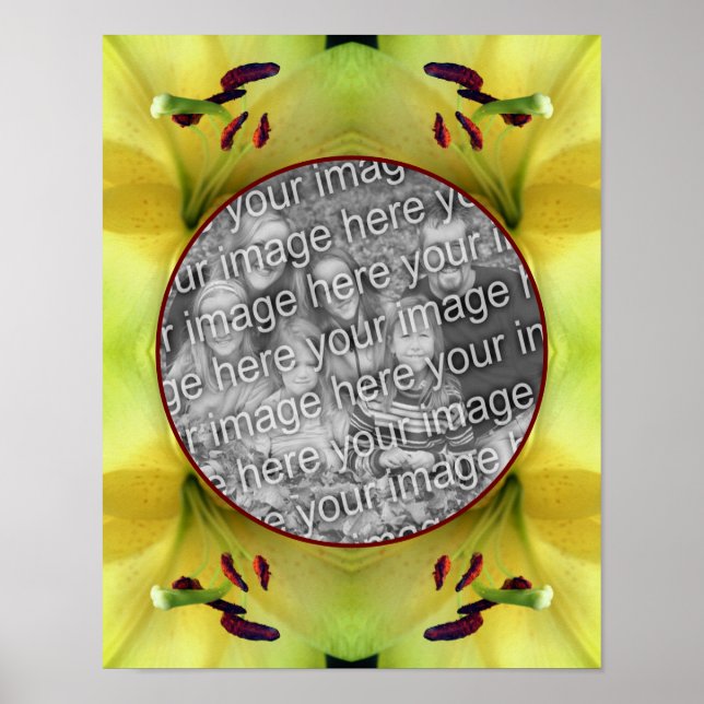 Gelbe Lilie Blume Nah Erstellen Sie Ihr eigenes Fo Poster (Vorne)