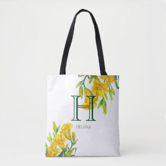 Gelbe Lilie-Flora-Monogramm