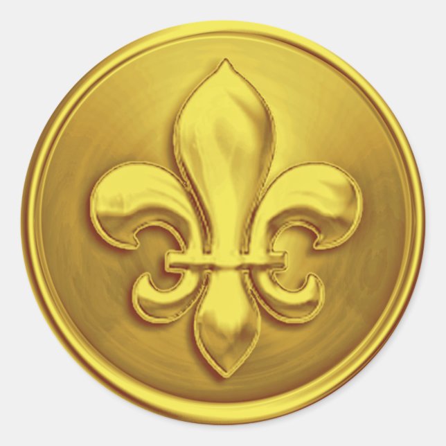 Gelbe Lilie Umschlag Aufkleber mit Prägung (Vorderseite)