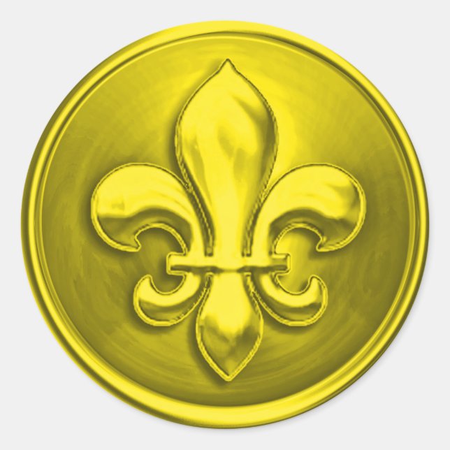 Gelbe Lilie Umschlag Aufkleber mit Prägung (Vorderseite)