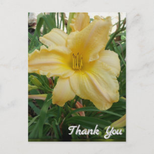 Gelbe Lilien-Blumen-Dankeschön-Karte Postkarte