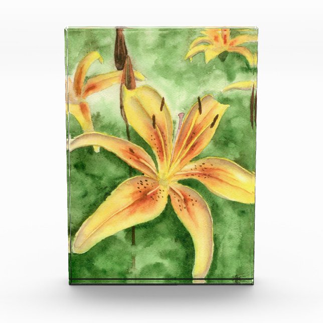 Gelbe Lilien im Garten Fotoblock (Vorderseite)