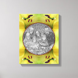 Gelbe Lilienrahmen schaffen Ihr eigenes Foto Leinwanddruck