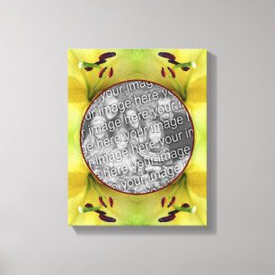Gelbe Lilienrahmen schaffen Ihr eigenes Foto Leinwanddruck