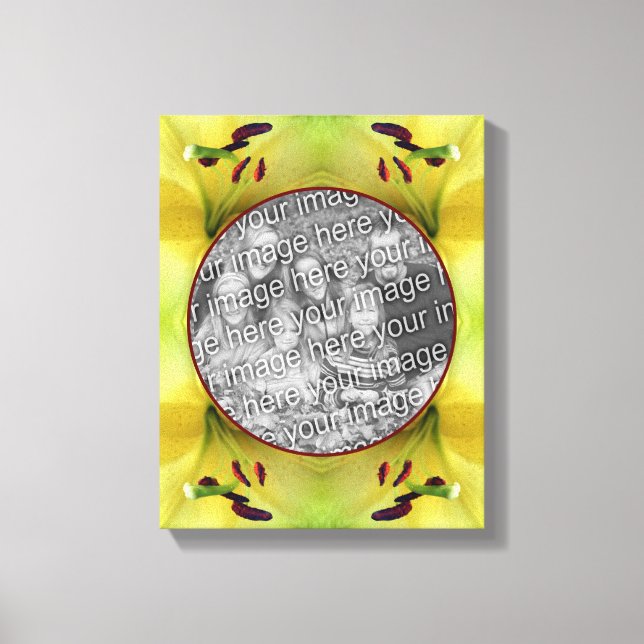 Gelbe Lilienrahmen schaffen Ihr eigenes Foto Leinwanddruck (Vorderseite)