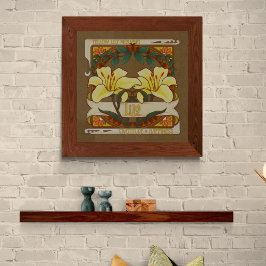 Gelbe Lily Viktorianische Blume Dankbarkeit Glück Poster