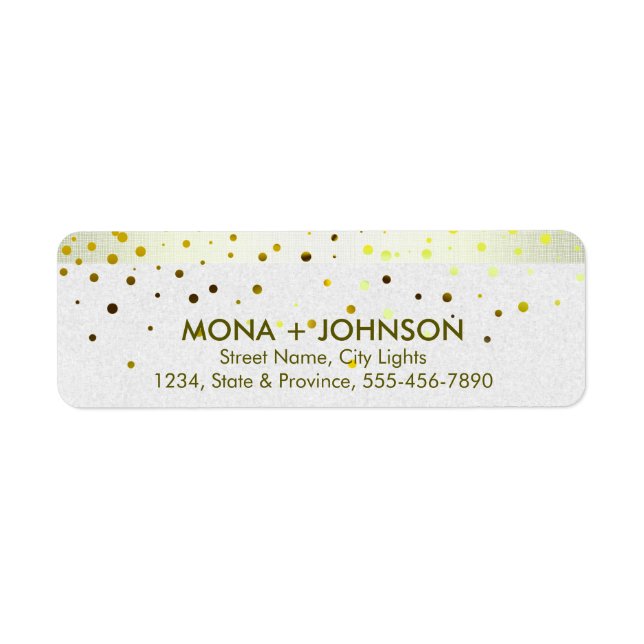 Gelbe Linen Glitzer Sparkle Confetti Dots Modern (Vorne)
