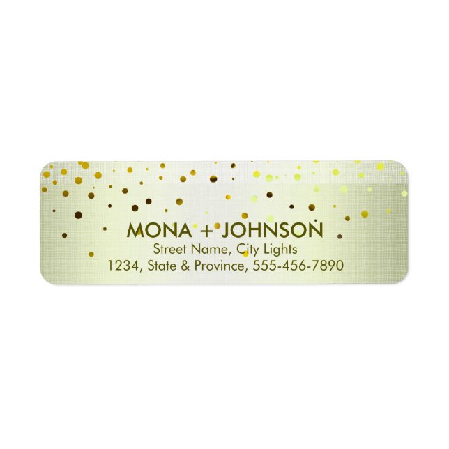 Gelbe Linen Glitzer Sparkle Confetti Dots Modern (Vorne)