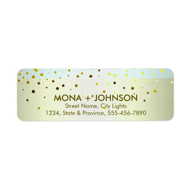 Gelbe Linen Glitzer Sparkle Confetti Dots Modern (Vorne)