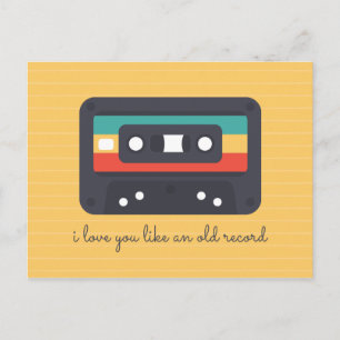 Gelbe Linien Kassette Liebe Postkarte