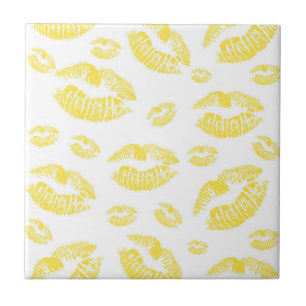 Gelbe Lippen Fliese