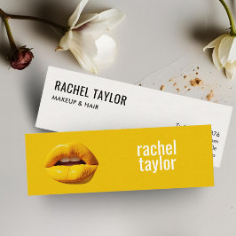 Gelbe Lippen Moderne Beruflich Mini Visitenkarte